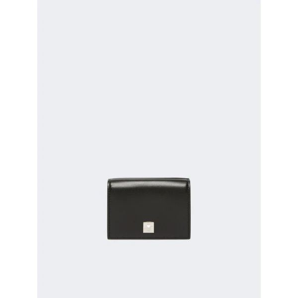 Max Mara Leather Tri-Fold Purse in Black | Wallets & Purses | Luxury Shoes 