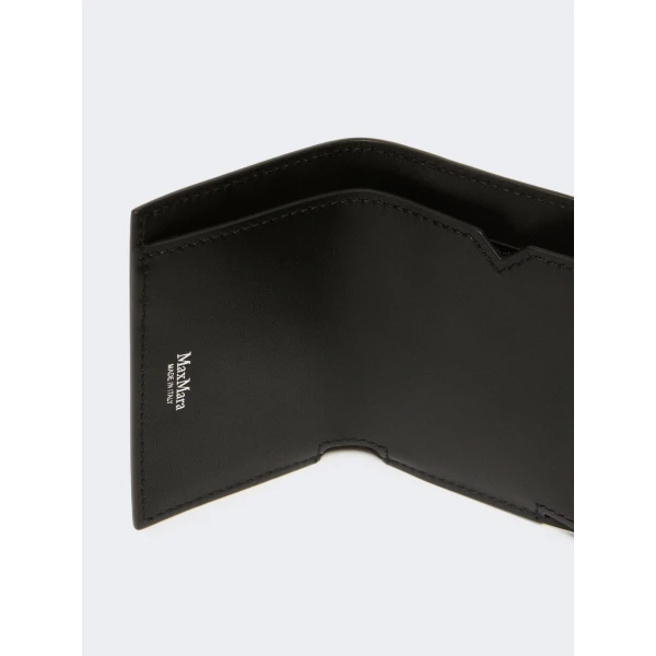 Max Mara Leather Tri-Fold Purse in Black | Wallets & Purses | Luxury Shoes 