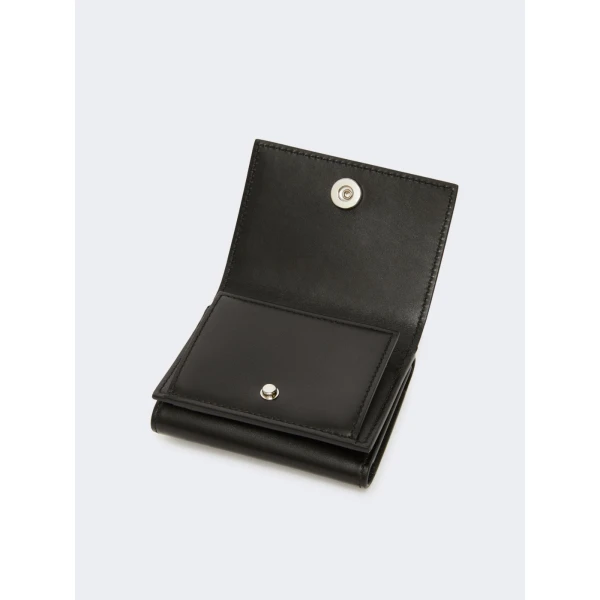 Max Mara Leather Tri-Fold Purse in Black | Wallets & Purses | Luxury Shoes 