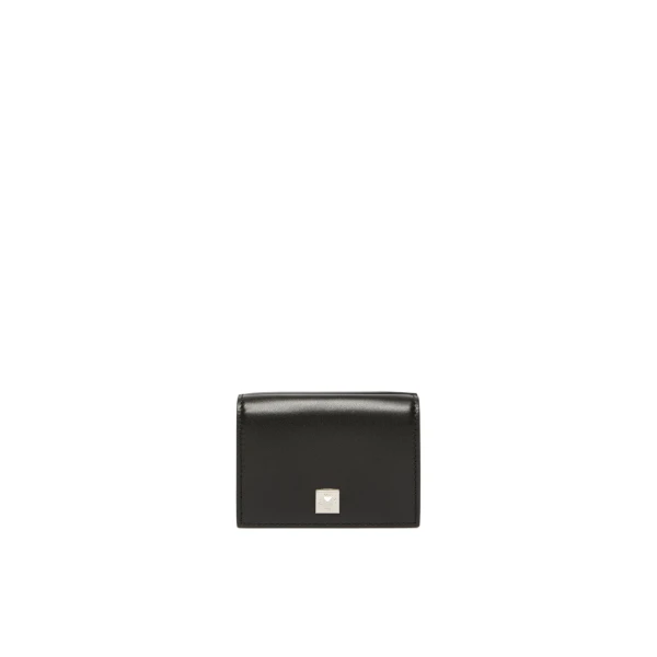 Max Mara Leather Tri-Fold Purse in Black | Wallets & Purses | Luxury Shoes 