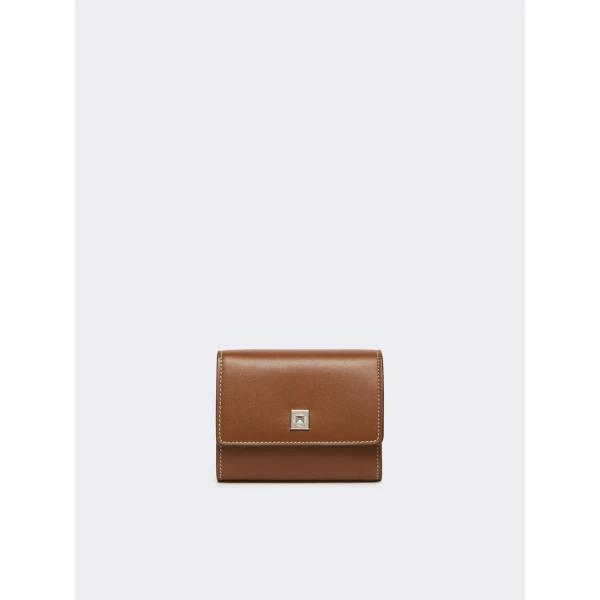 Max Mara Leather Tri-Fold Wallet in Amber Brown | Wallets & Purses | Luxury Shoes 