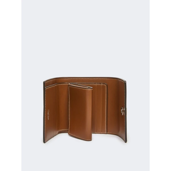 Max Mara Leather Tri-Fold Wallet in Amber Brown | Wallets & Purses | Luxury Shoes 