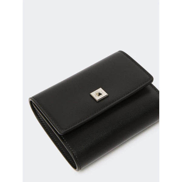 Max Mara Leather Tri-Fold Wallet in Black | Wallets & Purses | Luxury Shoes 