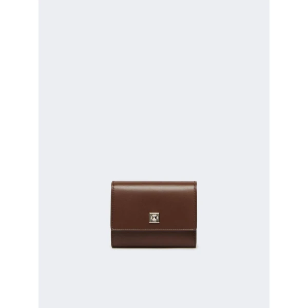 Max Mara Leather Tri-Fold Wallet in Cocoa | Wallets & Purses | Luxury Shoes 