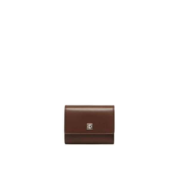 Max Mara Leather Tri-Fold Wallet in Cocoa | Wallets & Purses | Luxury Shoes 