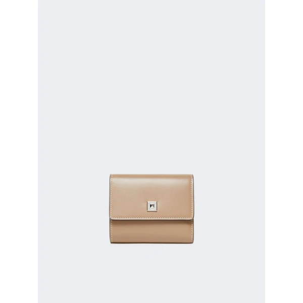 Max Mara Leather Tri-Fold Wallet in Mud | Wallets & Purses | Luxury Shoes 