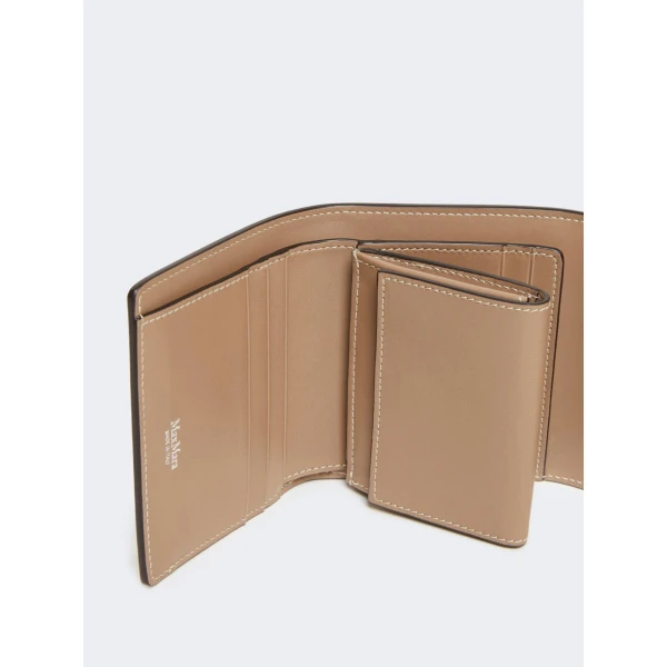 Max Mara Leather Tri-Fold Wallet in Mud | Wallets & Purses | Luxury Shoes 