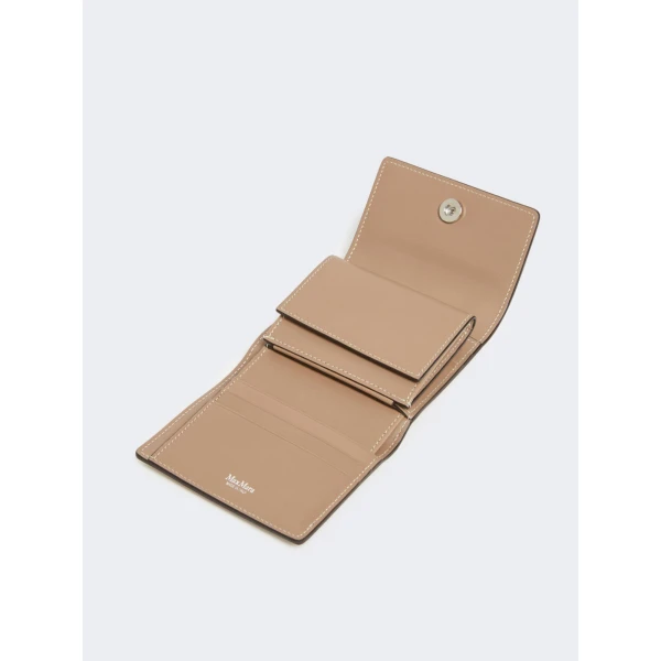 Max Mara Leather Tri-Fold Wallet in Mud | Wallets & Purses | Luxury Shoes 