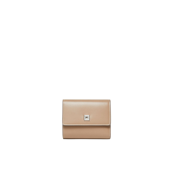 Max Mara Leather Tri-Fold Wallet in Mud | Wallets & Purses | Luxury Shoes 