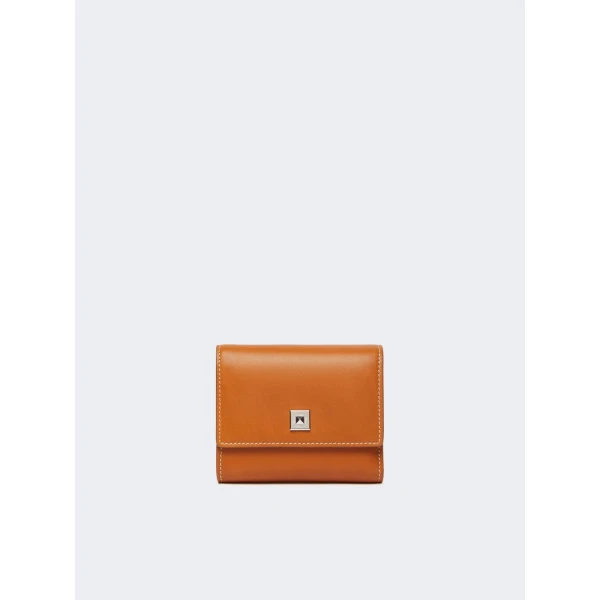 Max Mara Leather Tri-Fold Wallet in Rust | Wallets & Purses | Luxury Shoes 