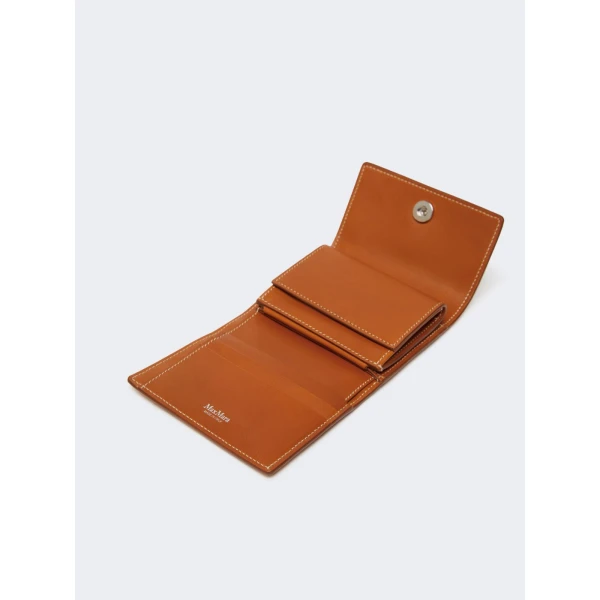Max Mara Leather Tri-Fold Wallet in Rust | Wallets & Purses | Luxury Shoes 