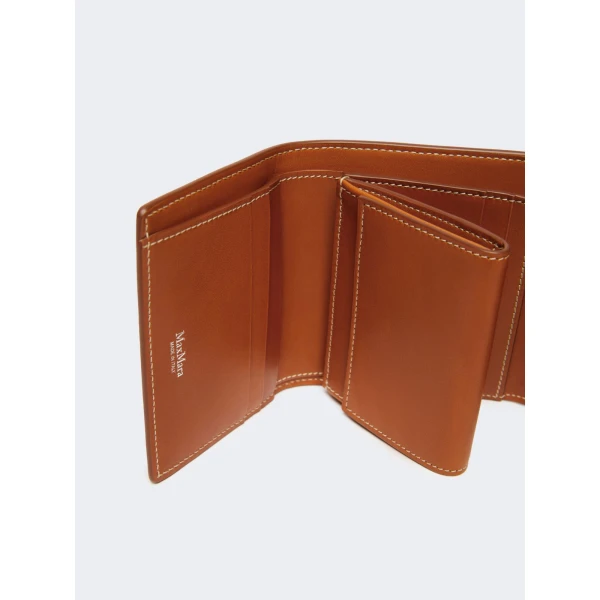 Max Mara Leather Tri-Fold Wallet in Rust | Wallets & Purses | Luxury Shoes 