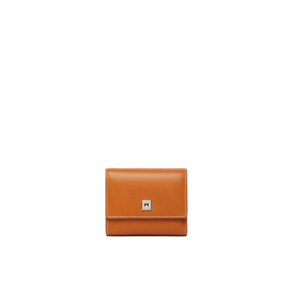 Leather Tri-Fold Wallet in Rust