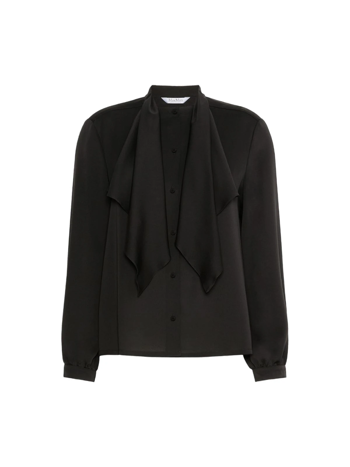 Max Mara Leccio Ruffled Silk Charmeuse Shirt in Black Max Mara Leccio Ruffled Silk Charmeuse Shirt in Black | Shirts | Luxury Shoes