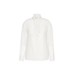 Max Mara Legume Silk Crepe de Chine Shirt in Optical White | Shirts | Luxury Shoes 
