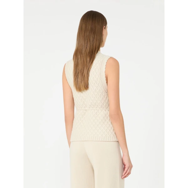 Max Mara Lembo Wool and Cashmere Gilet in Beige | Sweaters | Luxury Shoes 