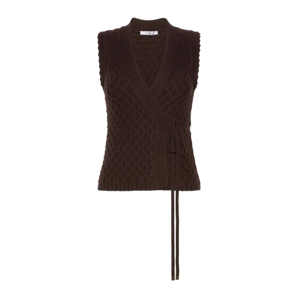 Lembo Wool and Cashmere Gilet in Dark Brown