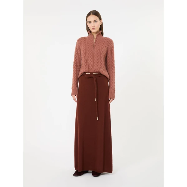 Max Mara Libero Cable-Knit Cashmere Sweater in Antique Rose | Sweaters | Luxury Shoes 
