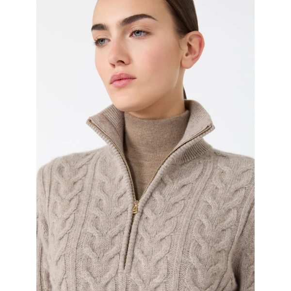 Max Mara Libero Cable-Knit Cashmere Sweater in Sand | Sweaters | Luxury Shoes 