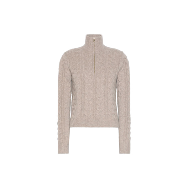 Max Mara Libero Cable-Knit Cashmere Sweater in Sand | Sweaters | Luxury Shoes 