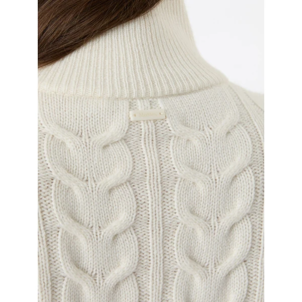 Max Mara Libero Cable-Knit Cashmere Sweater in White | Sweaters | Luxury Shoes 
