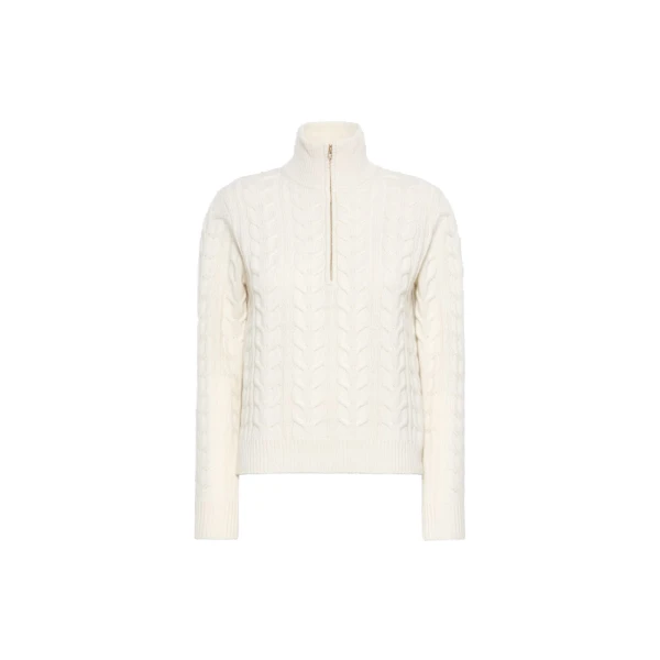 Libero Cable-Knit Cashmere Sweater in White