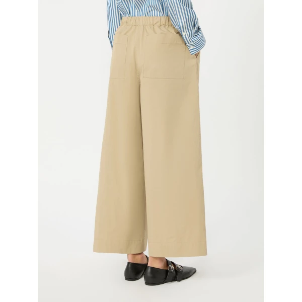 Max Mara Libero Flared Linen Gabardine Trousers in Beige | Wide leg pants | Luxury Shoes 