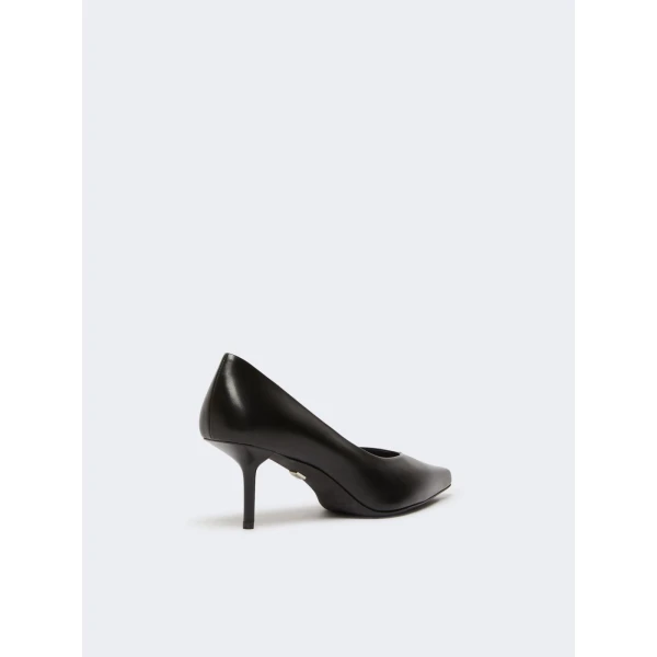 Max Mara Lightpump Smooth Leather Court Shoes in Black | Heels | Luxury Shoes 