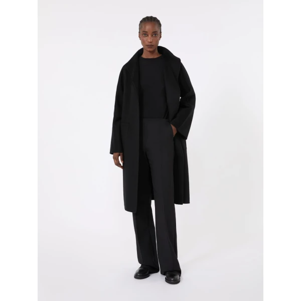 Max Mara Lilia Midi Cashmere Cardigan Coat in Black | Wool Coat | Luxury Shoes 