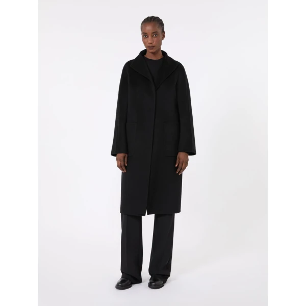 Max Mara Lilia Midi Cashmere Cardigan Coat in Black | Wool Coat | Luxury Shoes 
