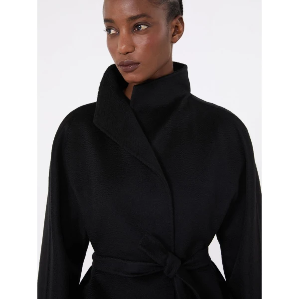 Max Mara Lilia Midi Cashmere Cardigan Coat in Black | Wool Coat | Luxury Shoes 