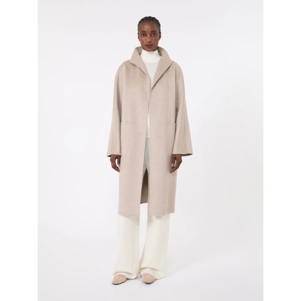Max Mara Lilia Midi Cashmere Cardigan Coat in Sand | Wool Coat | Luxury Shoes 