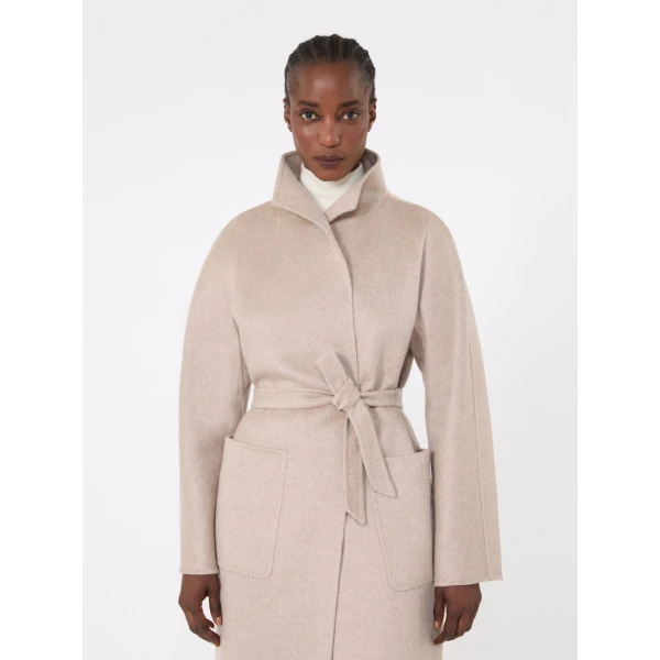 Max Mara Lilia Midi Cashmere Cardigan Coat in Sand | Wool Coat | Luxury Shoes 