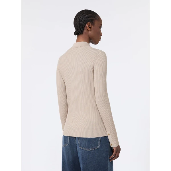 Max Mara Limone Fitted Wool Cardigan in Beige | Cardigan | Luxury Shoes 