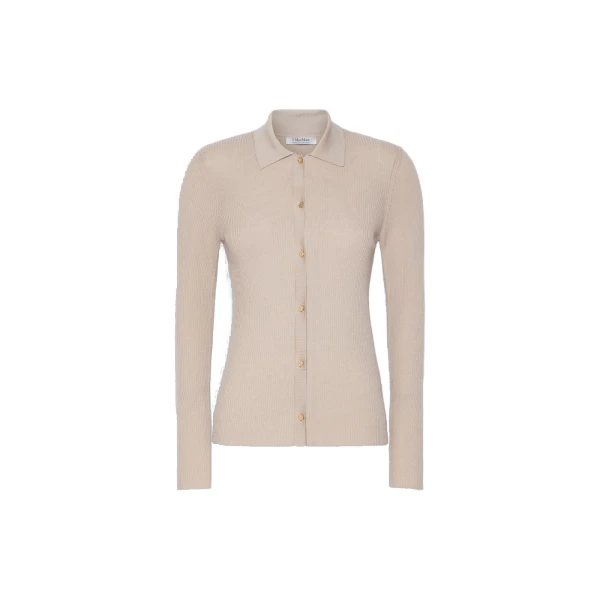 Max Mara Limone Fitted Wool Cardigan in Beige | Cardigan | Luxury Shoes 
