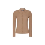 Max Mara Limone Fitted Wool Cardigan in Camel | Cardigan | Luxury Shoes 