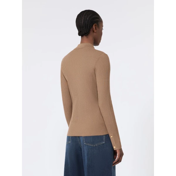 Max Mara Limone Fitted Wool Cardigan in Camel | Cardigan | Luxury Shoes 