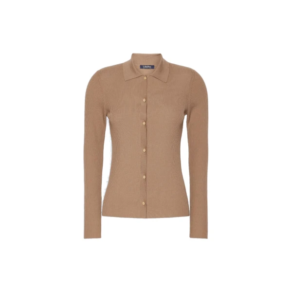 Max Mara Limone Fitted Wool Cardigan in Camel | Cardigan | Luxury Shoes 