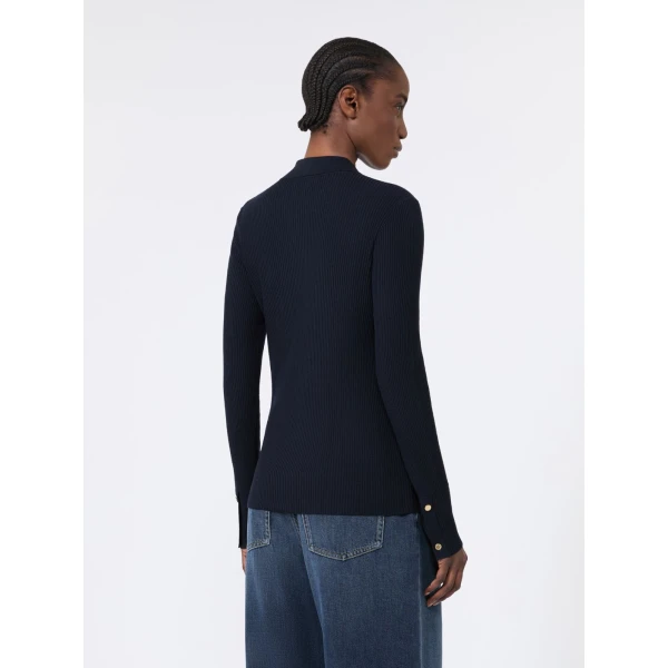 Max Mara Limone Fitted Wool Cardigan in Ultramarine | Cardigan | Luxury Shoes 