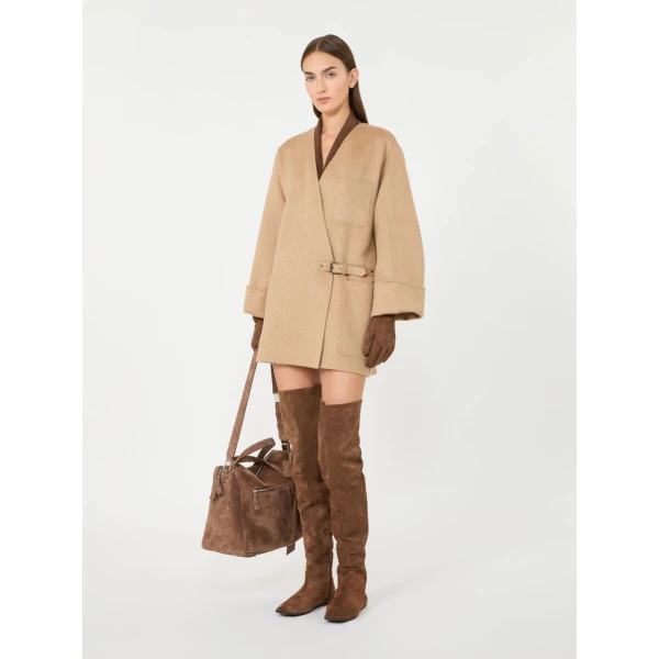 Max Mara Lince Camel and Mohair Cardigan Coat in Camel | Wool Coat | Luxury Shoes 