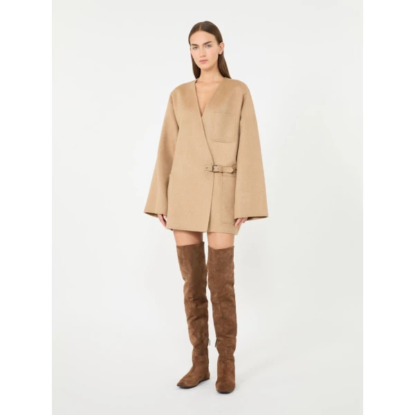 Max Mara Lince Camel and Mohair Cardigan Coat in Camel | Wool Coat | Luxury Shoes 