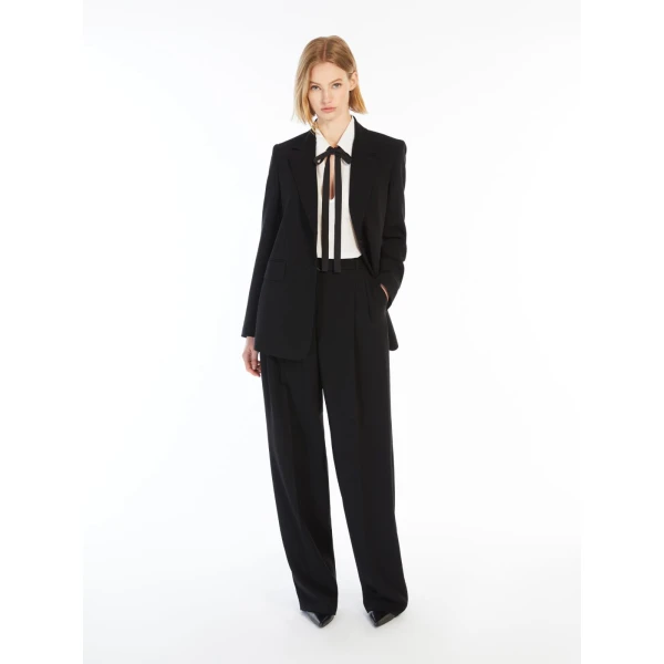 Max Mara Linz Single-Breasted Cady Blazer in Black | Blazers | Luxury Shoes 