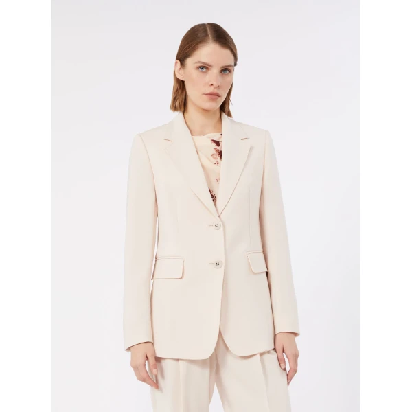 Max Mara Linz Single-Breasted Cady Blazer in Natural | Blazers | Luxury Shoes 