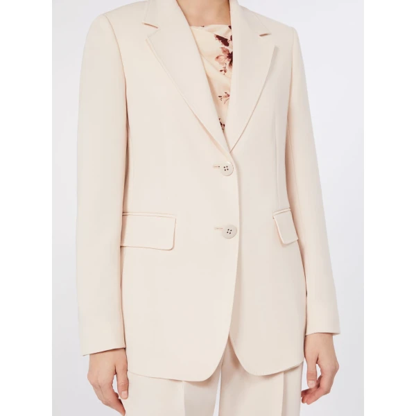 Max Mara Linz Single-Breasted Cady Blazer in Natural | Blazers | Luxury Shoes 