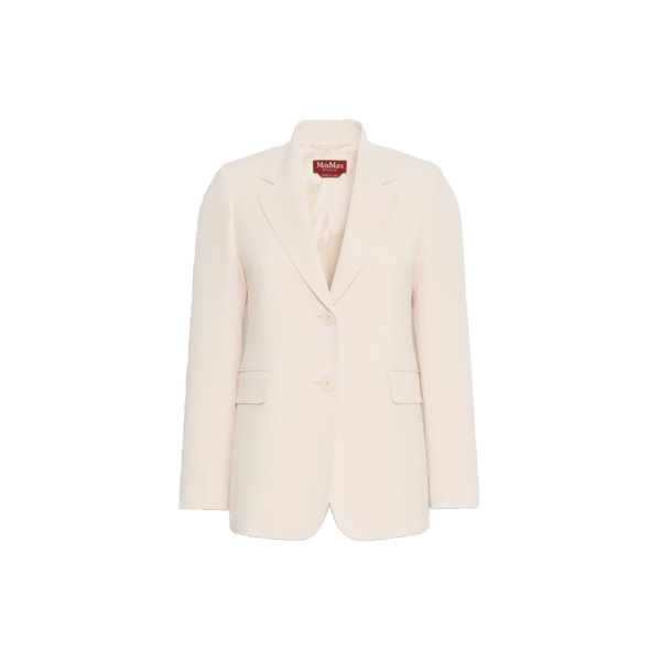 Max Mara Linz Single-Breasted Cady Blazer in Natural | Blazers | Luxury Shoes 
