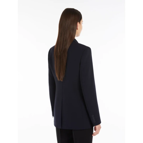 Max Mara Linz Single-Breasted Cady Blazer in Navy | Blazers | Luxury Shoes 