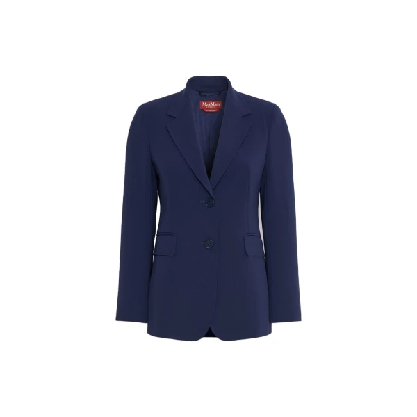 Max Mara Linz Single-Breasted Cady Blazer in Navy Style 2 | Blazers | Luxury Shoes 