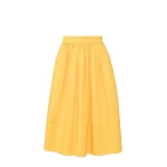 Max Mara Lira Cotton Satin Corolla Midi Skirt in Yellow | Midi Skirts | Luxury Shoes 