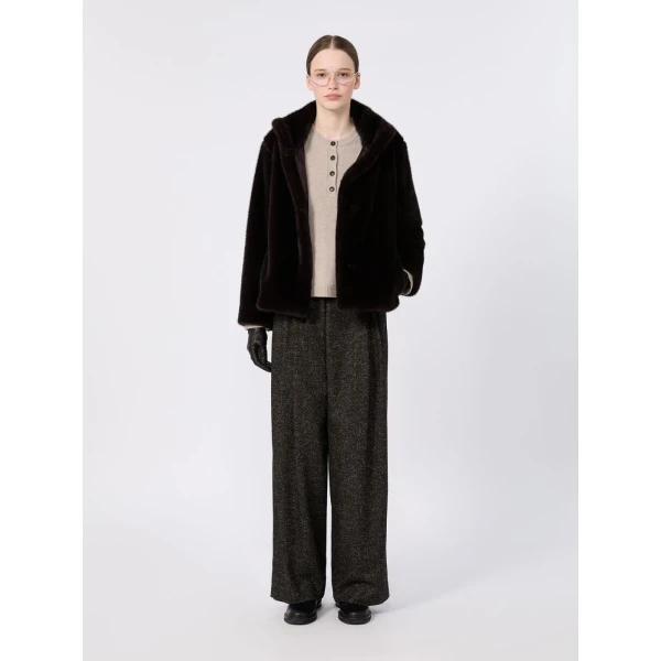 Max Mara Lisa Wool and Cashmere Grandad Sweater in Beige | Sweaters | Luxury Shoes 