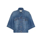 Max Mara Liuti Cotton Denim Jacket in Navy | Denim | Luxury Shoes 